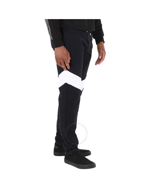 Balmain Black/white Monogram-patch Cotton joggers for men