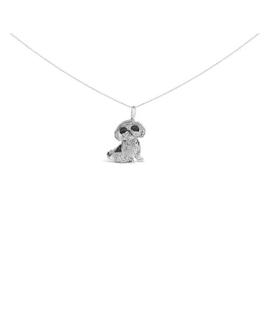 Haus of Brilliance White 925 Sterling 1 1/4 Cttw Diamond Shih Tzu Dog Pendant Necklace