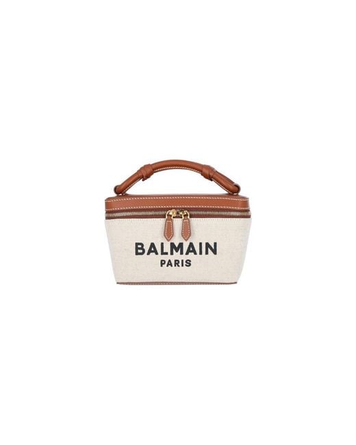 Balmain Natural B-Army Vanity Canvas Bag