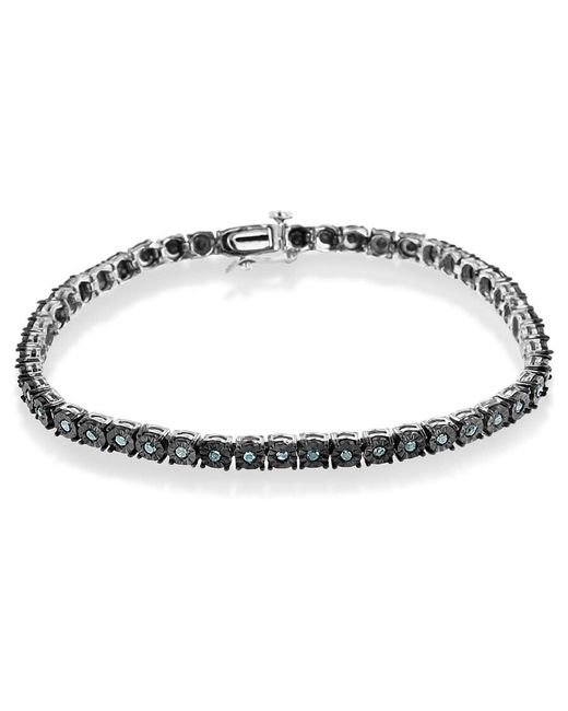 Haus of Brilliance Metallic Rhodium Plated .925 Sterling 1.0 Cttw Diamond Tennis Bracelet