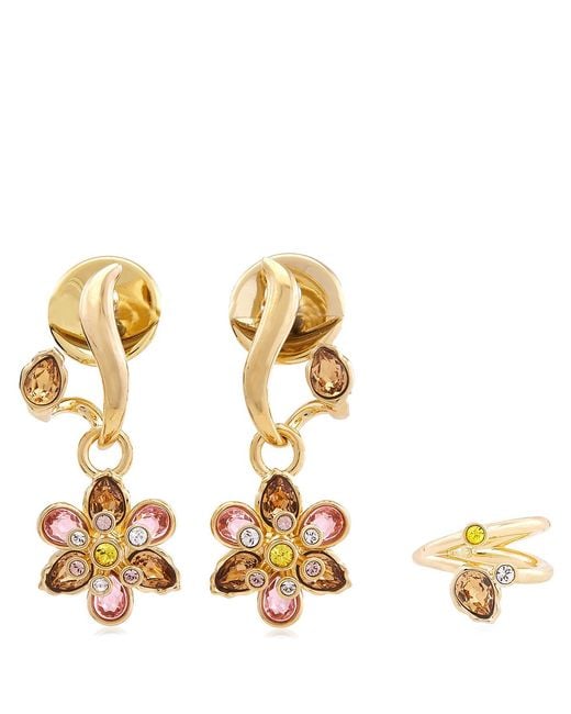 Swarovski Metallic Idyllia Mixed Cuts Set Of 3 Earrings
