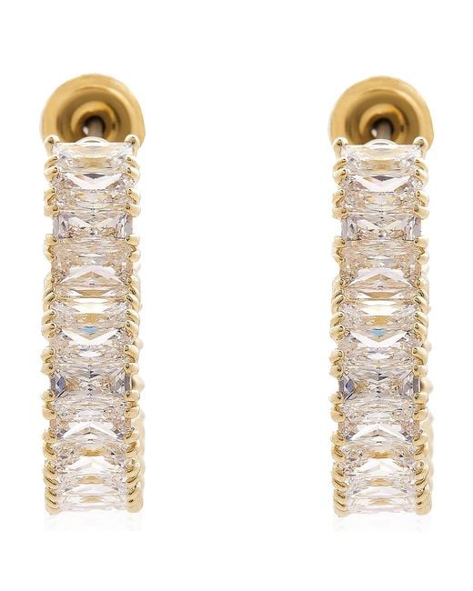 Swarovski White Matrix Pierced Earrings Heart Shiny