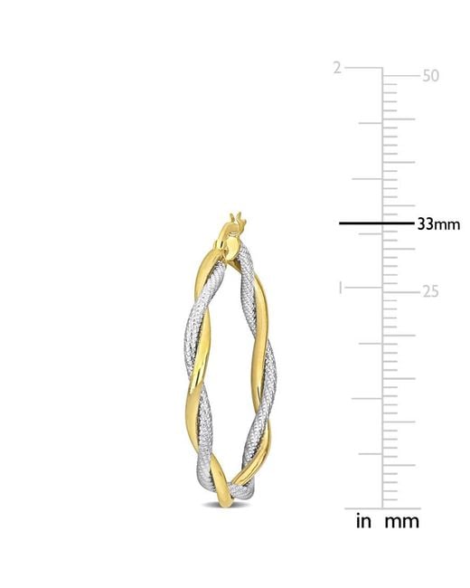 Amour Metallic 33Mm Twisted Hoop Earrings for men