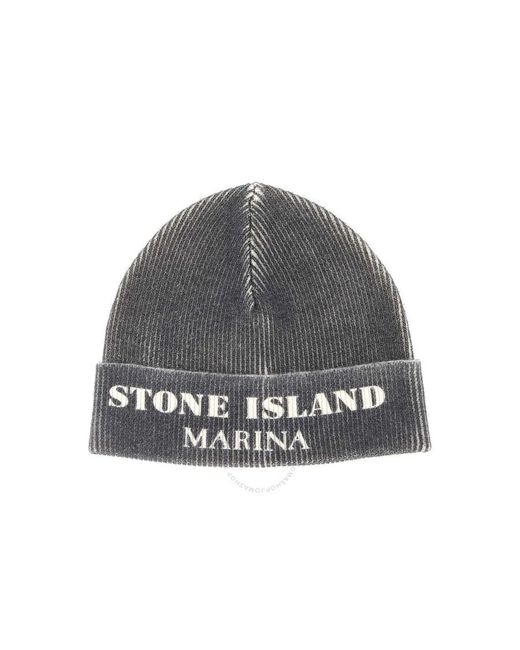 Stone Island Gray Marina Beanie for men