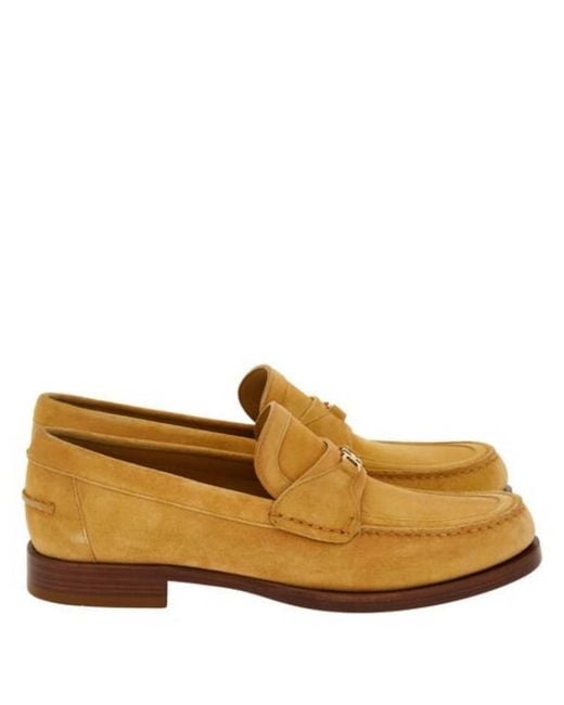 Ferragamo Brown Duke Ornament Suede Loafers for men