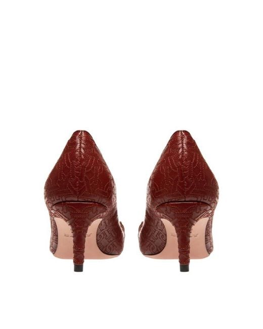 Bally Red Daika 85 Leather Pumps, Brand Size 36 Us