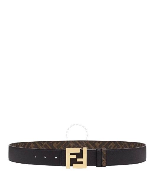 Fendi Black Squared Reversible Leather Belt for men