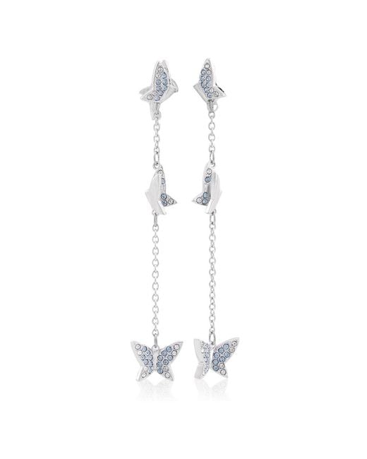 Swarovski White Idyllia Lilia Butterfly Drop Earrings
