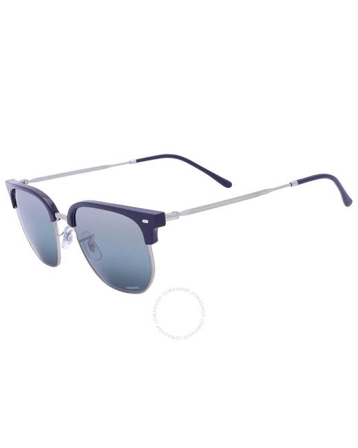 Ray-Ban Gray New Clubmaster Polarized Mirrored Irregular Sunglasses Rb4416 6656g6 53