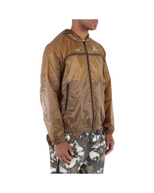 Undercover Brown Logo-print Hooded Performance Packable Bag Jacket for men