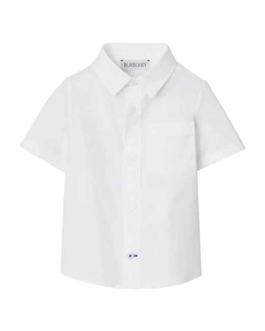 Burberry White Toddler Ekd Embroidered Cotton Shirt for men