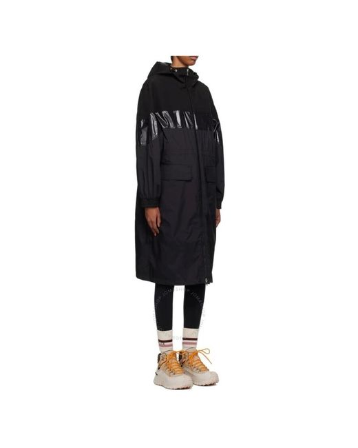 Moncler Black Elorn Long Hooded Coat, Brand Size 3