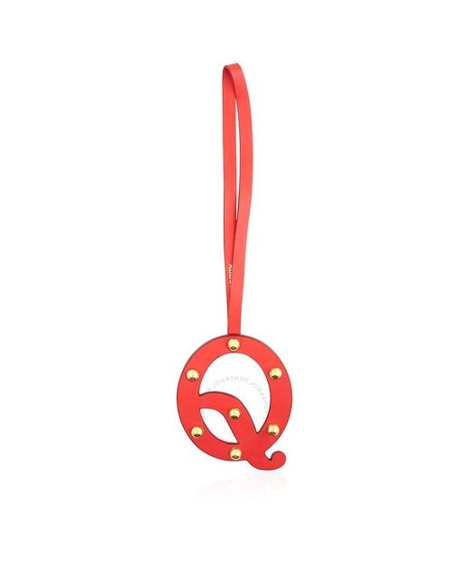 Burberry Red Letter Q Studded Leather Charm