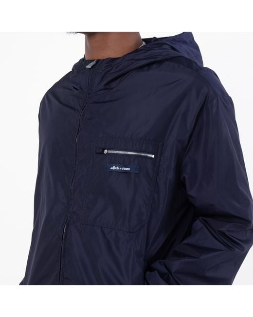 Fendi Blue Mirto Kway Nylon Jacket, Brand Size 52 Us for men
