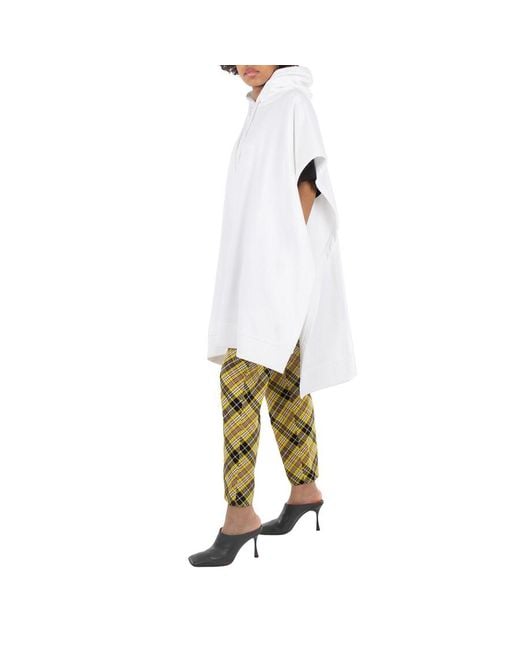 Burberry White Ekd Motif Cotton Jacquard Poncho