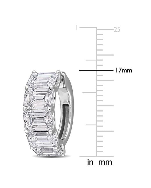 Created Forever Metallic 7 1/2Ct Tw Octagon Cut Lab-Grown Diamond Hoop Earrings