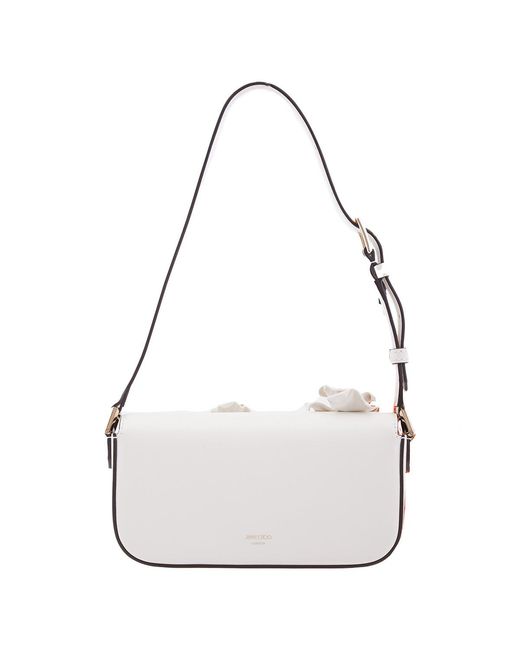 Jimmy Choo Metallic Avenue Floral Applique Shoulder Bag