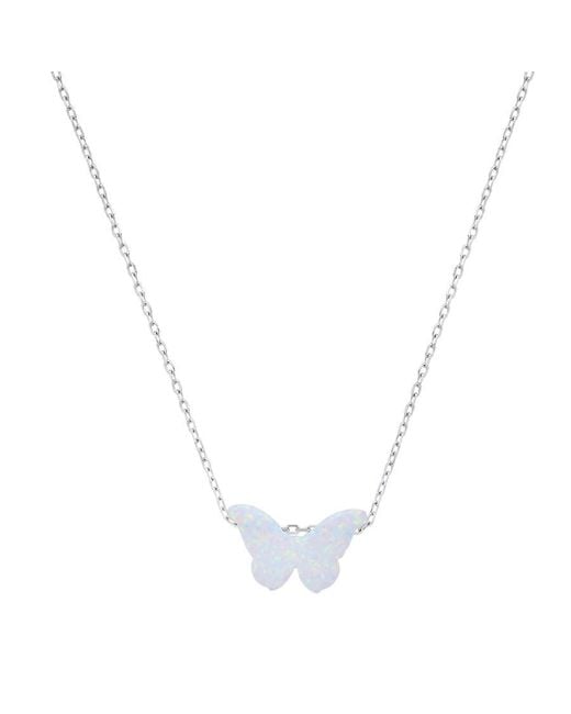 Kylie Harper Metallic Sterling Opal Butterfly Necklace