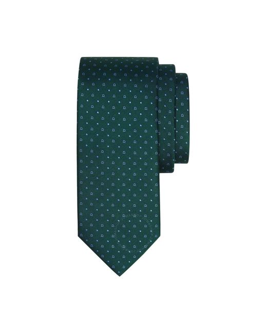 Ferragamo Green Gancini Jacquard Silk Tie for men