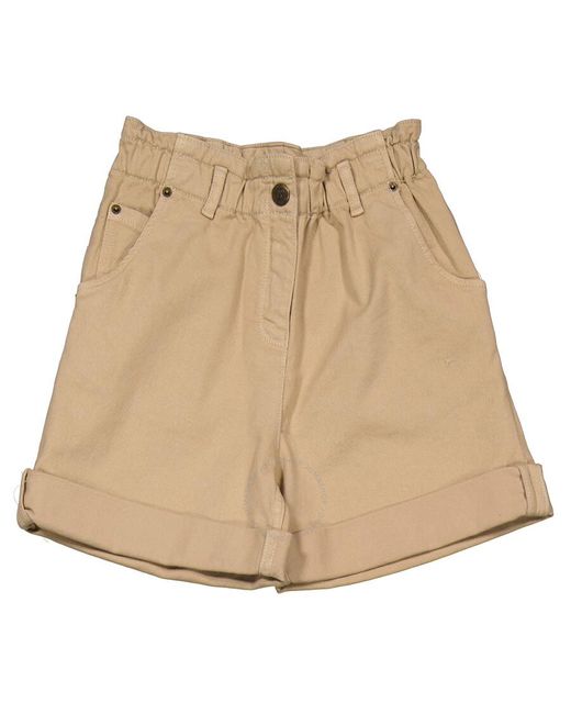 Bonpoint Natural Girls Sable Cathy Stretch Cotton Shorts
