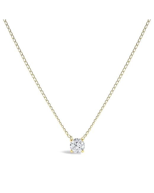 Haus of Brilliance Metallic 14K Floating 1/2 Cttw Lab Grown Diamond Solitaire Pendant Necklace