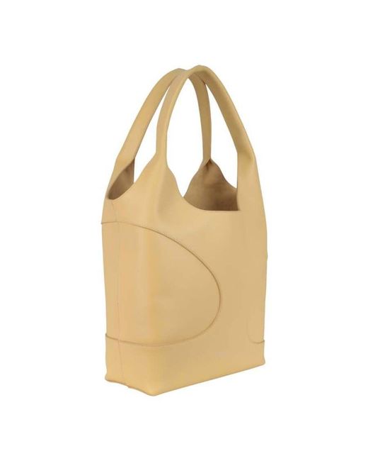 Ferragamo Natural Debossed Cut-Out Hobo Bag