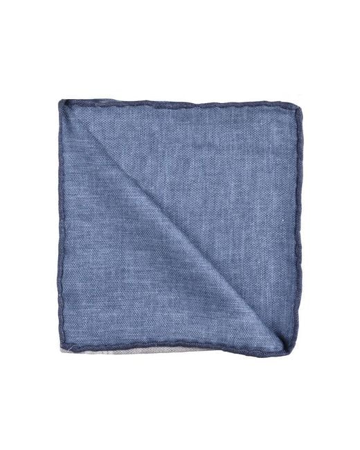 Brunello Cucinelli Blue And Patterned Pocketsquare, One Size for men