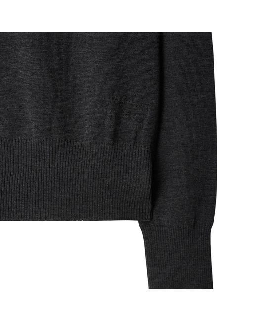 Burberry Black Lightweight Crew-Neck Wool Jumper for men