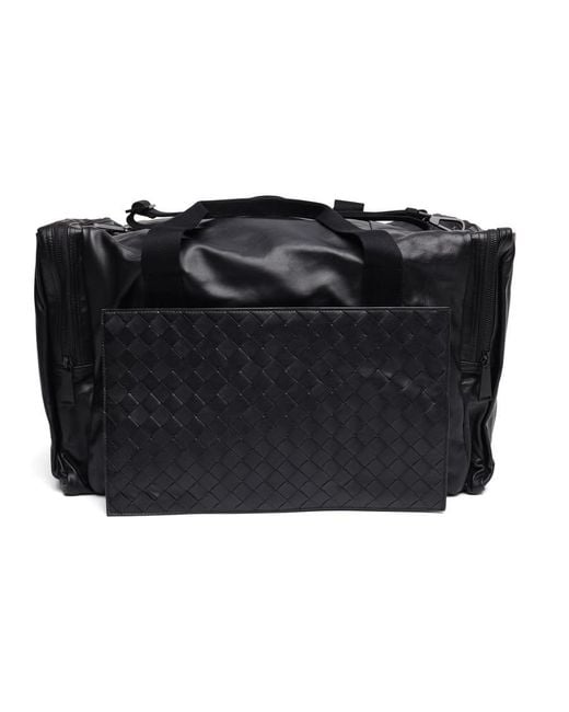 Bottega Veneta Black Leather Duffle Bag for men