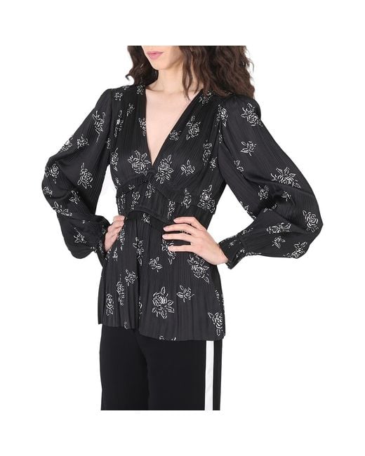 Polo Ralph Lauren Black Ladies Joclyn Pleated Blouse