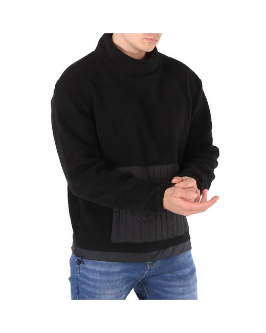 Rains Black High Neck Fleece Sweater for men