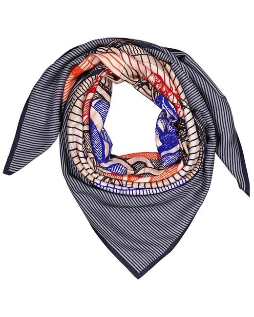 Hermès Suite And Pursuit Embroidered Giant Scarf