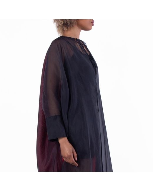 Ferragamo Blue Transparent Organza Tunic Dress