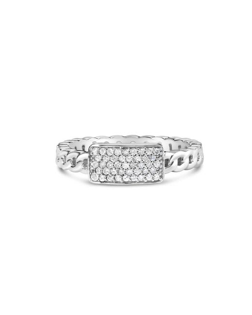 Haus of Brilliance White 925 Sterling 1/5 Cttw Diamond Id And Cuban Link Band Ring (I-J Color, I2-I3 Clarity)