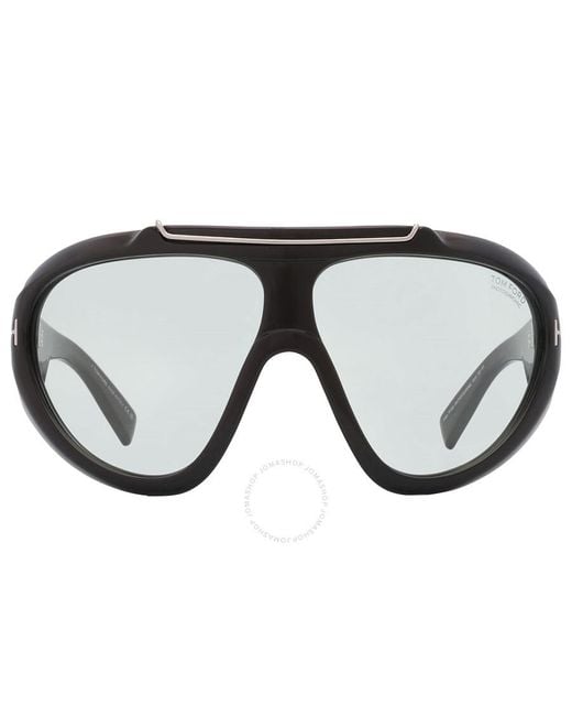 Tom Ford Black Linden Green Photochromatic Shield Sunglasses Ft1094 01n 72 for men