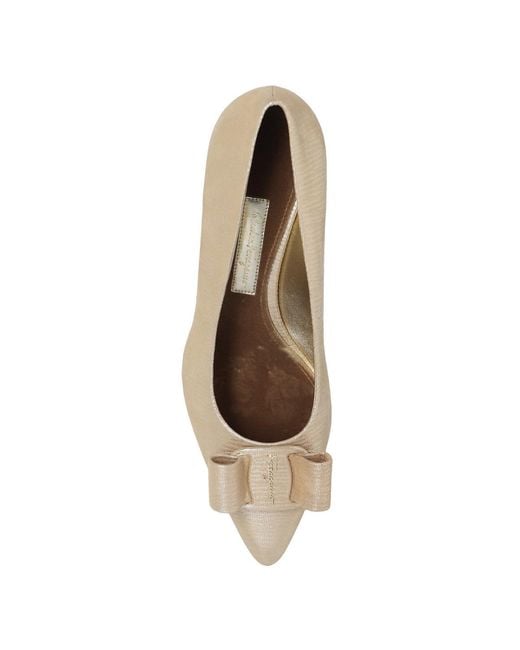 Ferragamo Natural Viva Bow Pump Shoes