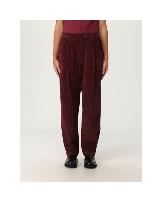 Brunello Cucinelli Red Burgundy Corduroy Trousers for men