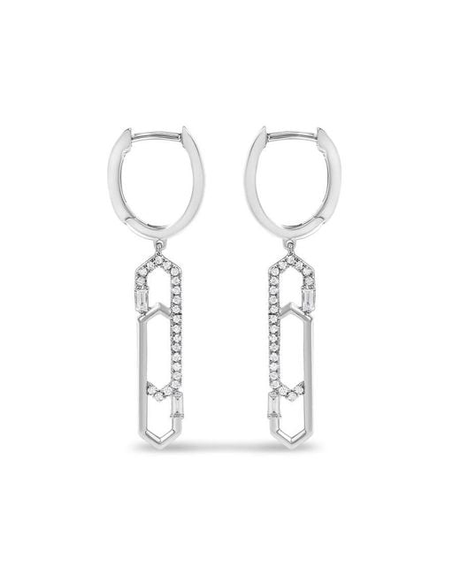 Haus of Brilliance White 14K 1/4 Cttw Diamond Interlocking Paperclip Dangle Earrings