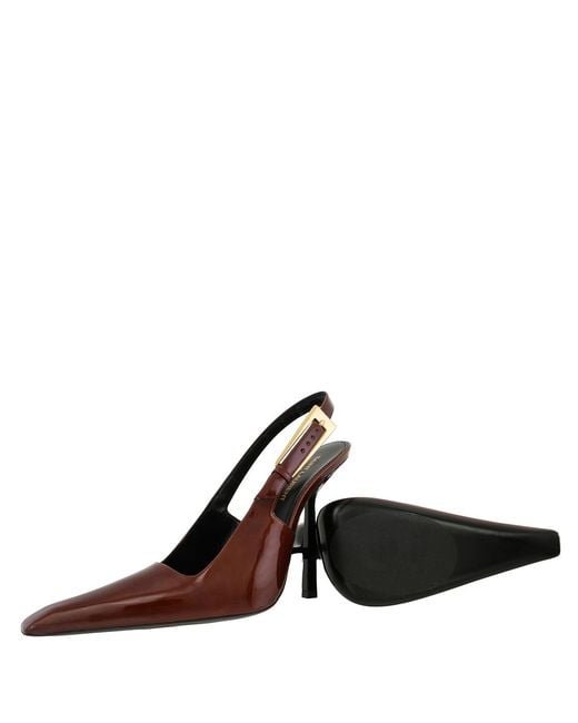 Saint Laurent Brown Patent Leather Lee Slingback Pumps, Brand Size 40 Us