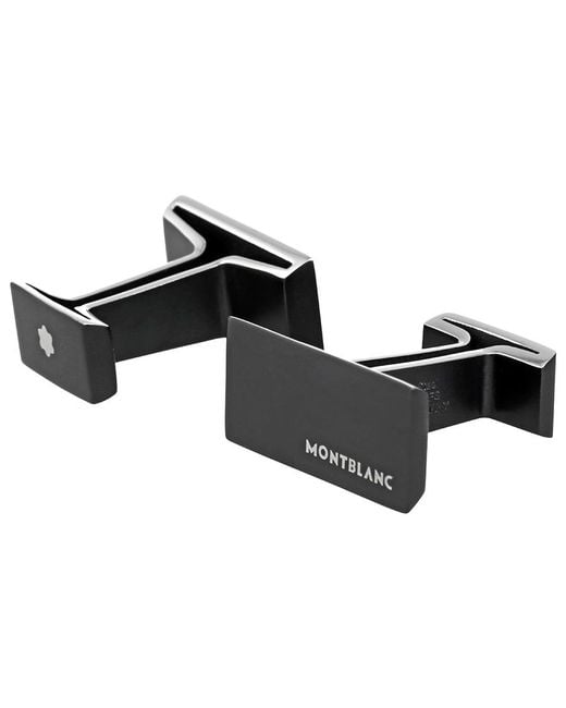 Montblanc Black M Rectangular Pvd Cufflinks