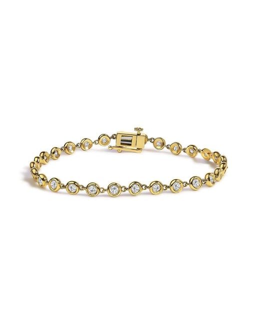 Haus of Brilliance Metallic 10K 1 1/2 Cttw Lab Grown Diamond Bezel Link Bracelet