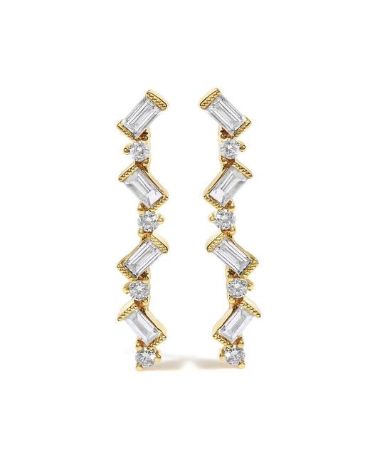 Haus of Brilliance Metallic 14K 1/2 Cttw Diamond Zig Zag Drop Earrings (I-J Color, Si2-I1 Clarity)