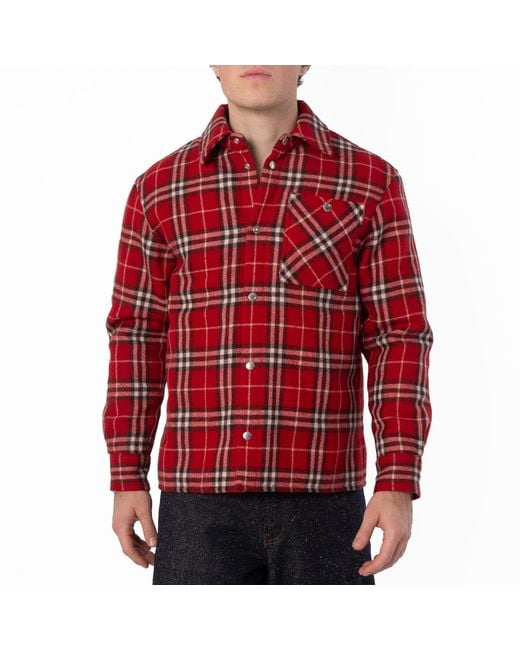 Burberry Red Check Wool Flannel Overshirt for men