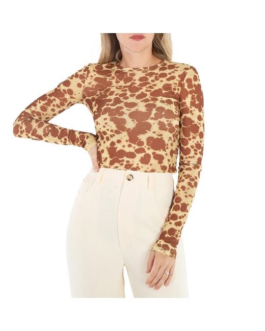 Nanushka Natural Tie Dye Lymee Mesh-Jersey Top