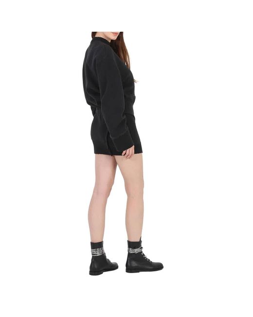 The Attico Black Long-sleeve Ivory Mini Dress