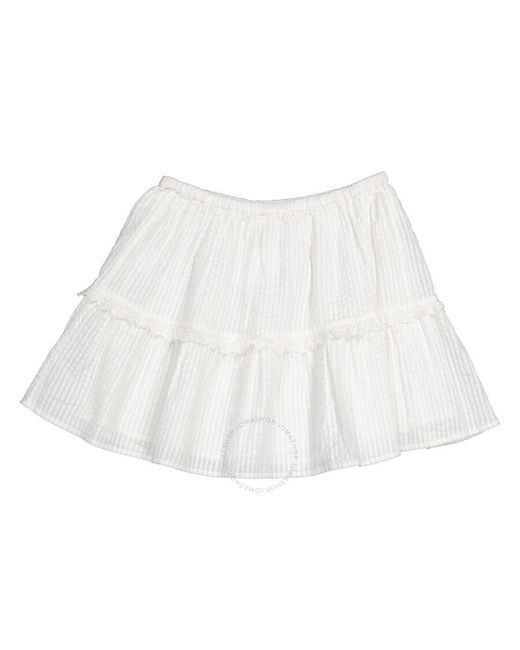 Bonpoint White Tiered Jupe Cattleya Cotton Skirt