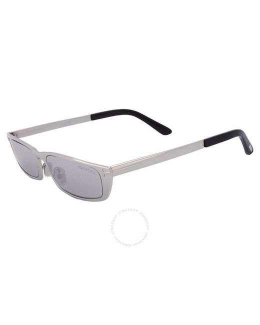 Tom Ford Gray Everett Smoke Mirror Rectangular Sunglasses Ft1059 16c 59