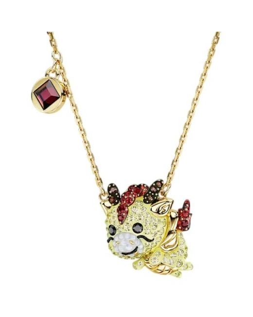 Swarovski Metallic Chinese Zodiac Dragon Pendant Necklace