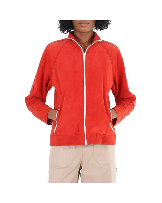 Burberry Red Suede Bomber