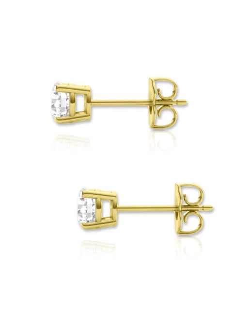 Tresorra Metallic 14K Round Cut Earth Mined Diamond Stud Earrings